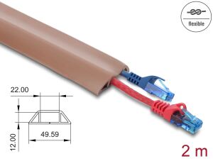 DELOCK Kabelkanal PVC flexibel 50 x 14 mm - Länge 2m Braun
