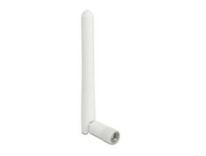 DeLOCK WLAN 802.11 b/g/n Antenne RP-SMA Stecker 2 dBi omnidirektional mit Kippgelenk weiß