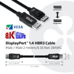 CLUB3D DisplayPort 1.4 HBR3 Kabel Stecker/Stecker 2 Meter 8K60Hz