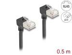 DELOCK RJ45 Netzwerkkabel Cat.6A S/FTP Slim 90°unten...