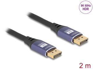 DELOCK DisplayPort Kabel 8K 60Hz 2m flieder Metall