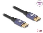 DELOCK DisplayPort Kabel 8K 60Hz 2m flieder Metall