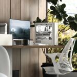 Aerocool D501A Midi Tower Schwarz, Holz