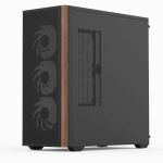 Aerocool D501A Midi Tower Schwarz, Holz