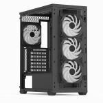 Aerocool D501A Midi Tower Schwarz, Holz