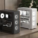 Aerocool D501A Midi Tower Schwarz, Holz