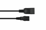 Kabelmeister Kaltgeräteverlängerung Kaltgeräte-Stecker C20 an Kaltgeräte-Buchse C13, schwarz, 1,00mm², 0,5m
