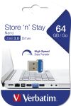 Verbatim Store n Stay NANO - USB 3.0-Stick 64 GB - Blau