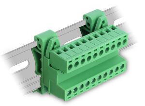 DELOCK Terminalblock Hutschiene 10Pin Raster 5,08mm winkel