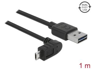 DELOCK USB Kabel A -> Micro-B St/St 1.00m 90°gew. Eas