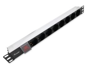 Equip 8-Fach Deutsche Steckdosenleiste, Aluminium-Schale