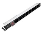 Equip 8-Fach Deutsche Steckdosenleiste, Aluminium-Schale