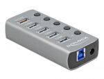 DELOCK HUB USB 3.2Gen1 Typ-A 4Port +Schnellladeport Schalter