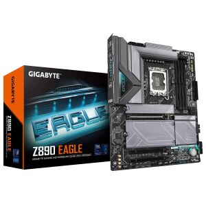GIGABYTE Z890 EAGLE Motherboard - Unterstützt Intel Core Ultra (Serie 2) CPUs, 14+1+2 Phasen VRM, bis zu 8800MHz DDR5 (OC), 1x PCIe 5.0 M.2 + 3x PCIe 4.0 M.2, 2,5GbE LAN, USB4