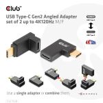 CLUB3D USB Type-C Gen2 Angled Adapter set of 2 up to 4K120Hz M/F