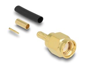 DeLOCK SMA Stecker zum Crimpen RG-174 / RG-316 mit passendem Schrumpfschlauch