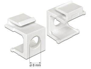 DELOCK Keystone Abdeckung m. 8mm Durchführung 4 Stück weiß