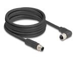 DELOCK M12 Kabel L-kodiert 4 Pin St zu Bu r. gewinkelt 5m sw