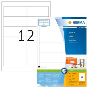 HERMA Etiketten Premium A4 97x42.3 mm weiß Papier matt 2400 St.