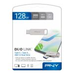 PNY DUO LINK USB-Stick 128 GB USB Type-A / USB Type-C 3.2 Gen 1 (3.1 Gen 1) Edelstahl