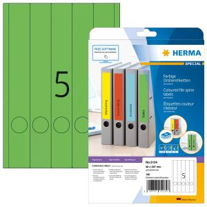 HERMA Ordneretiketten A4 38x297 mm grün Papier matt blickdicht 100 St.