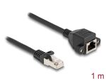 DELOCK RJ50 Verlängerungskabel Stecker zu Buchse S/FTP 1m SW