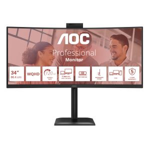 AOC E4 CU34E4CW Computerbildschirm 86,4 cm (34") 3440 x 1440 Pixel UltraWide Quad HD LED Schwarz