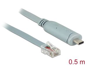 DELOCK Adapter USB2.0/C St > Seriell RS232 RJ45 St 0.5m grau