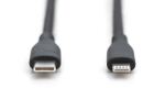 Digitus Lightning Silikon Anschlusskabel, USB-C - Lightning, 1m, schwarz
