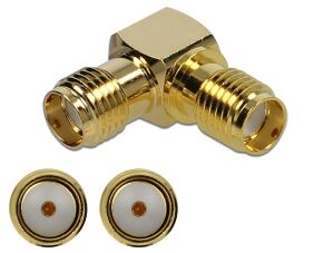 DELOCK Adapter SMA Buchse zu SMA Buchse 90° 10 GHz