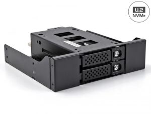 DELOCK Slim Bay Wechselrahmen 2 x2.5 U.2 NVMe SSD 5.25"