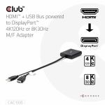 CLUB3D HDMI + Micro USB to DisplayPort™ 4K120Hz or 8K30Hz M/F Active Adapter