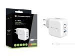 Conceptronic 3-Port 67W GaN USB-PD-Ladegerät mit USB-C-Ladekabel, USB-C x 2, USB-A x 1, QC 3.0, PPS