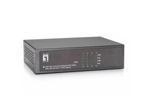 LevelOne 8-Port-Fast Ethernet-PoE-Switch, 4 Ports RJ45, 4 Ports RJ45 PoE Plus, 61.6W