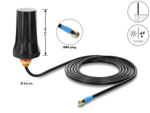 DELOCK ISM-Antenne SMA 2dBi starr outdoor 2.00m
