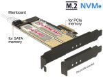 DELOCK PCIe-Card x4 > M2 KeyB + NVMe M.2 KeyM LowProfile