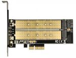 DELOCK PCIe-Card x4 > M2 KeyB + NVMe M.2 KeyM LowProfile