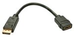 Lindy 41005 Videokabel-Adapter 0,15 m DisplayPort HDMI Schwarz