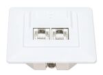 Intellinet 771917 Steckdose 2 x RJ-45 Weiß