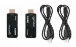 Manhattan 1080p HDMI over Ethernet Extender Kit in kompaktem Format, HDMI-Signalverlängerung mit 1080p@60Hz bis zu 60 m über ein einzelnes Cat6-Netzwerkkabel, Sender- und Empfängermodul, Power over Cable, ultrakompaktes Format, schwarz