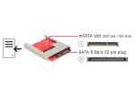 DELOCK Adapter SATA SATA 22pin -> mSATA inkl. 2,5" Rahmen