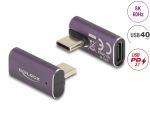 DeLOCK USB Adapter 40 Gbps USB Type-C PD 3.1 240 W Stecker zu Buchse gedreht gewinkelt links / rechts 8K 60 Hz Metall