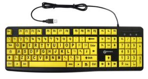 Geemarc Telecom 3521350020762 Tastatur Universal USB QWERTY Schwarz, Gelb