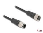 DELOCK M12 Kabel A-kodiert 8 Pin Stecker zu Buchse PVC 5 m