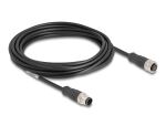 DELOCK M12 Kabel A-kodiert 8 Pin Stecker zu Buchse PVC 5 m