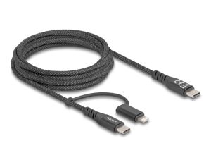 DELOCK USB2 in 1Kabel USB Type-C zu Type-CLightning 2m MFi