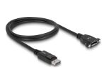 DELOCK Displayport Kabel DP -> DP St/Bu 1.00m schwarz