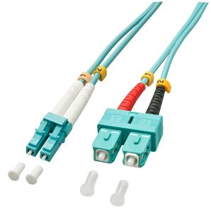 Lindy 15m OM3 LC - SC Duplex InfiniBand/Glasfaserkabel Türkis