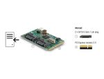 DELOCK Mini PCI Expr Card 2x SATA III 7Pin int + 1x Pfost