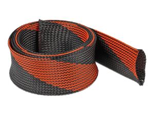 DELOCK Geflechtschlauch dehnbar 2 m x 50 mm schwarz-rot